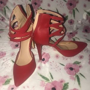 Bright red heels